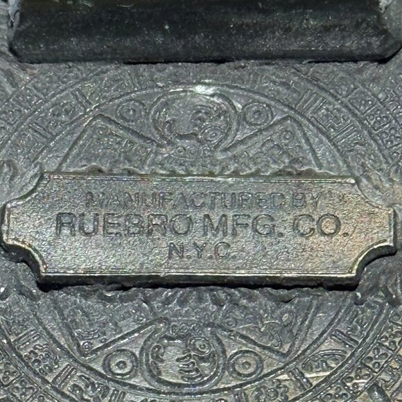 Vintage Aztec Calendar Ruebro MFG. Belt Buckle Retro Western Style Accessory - Picture 4 of 5